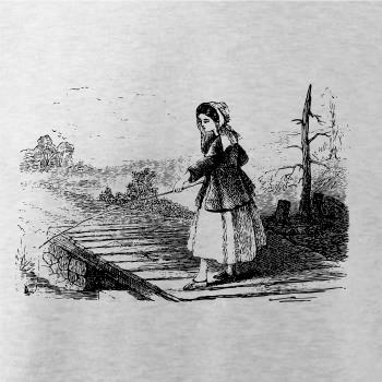 Kreslené dievča na rybách Kreslené dievča na rybách