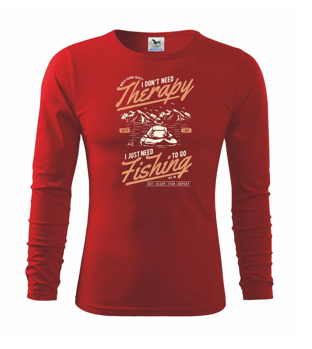 Tričká pre rybárov s potlačou - Fishing Therapy - Tričko detské Long Sleeve