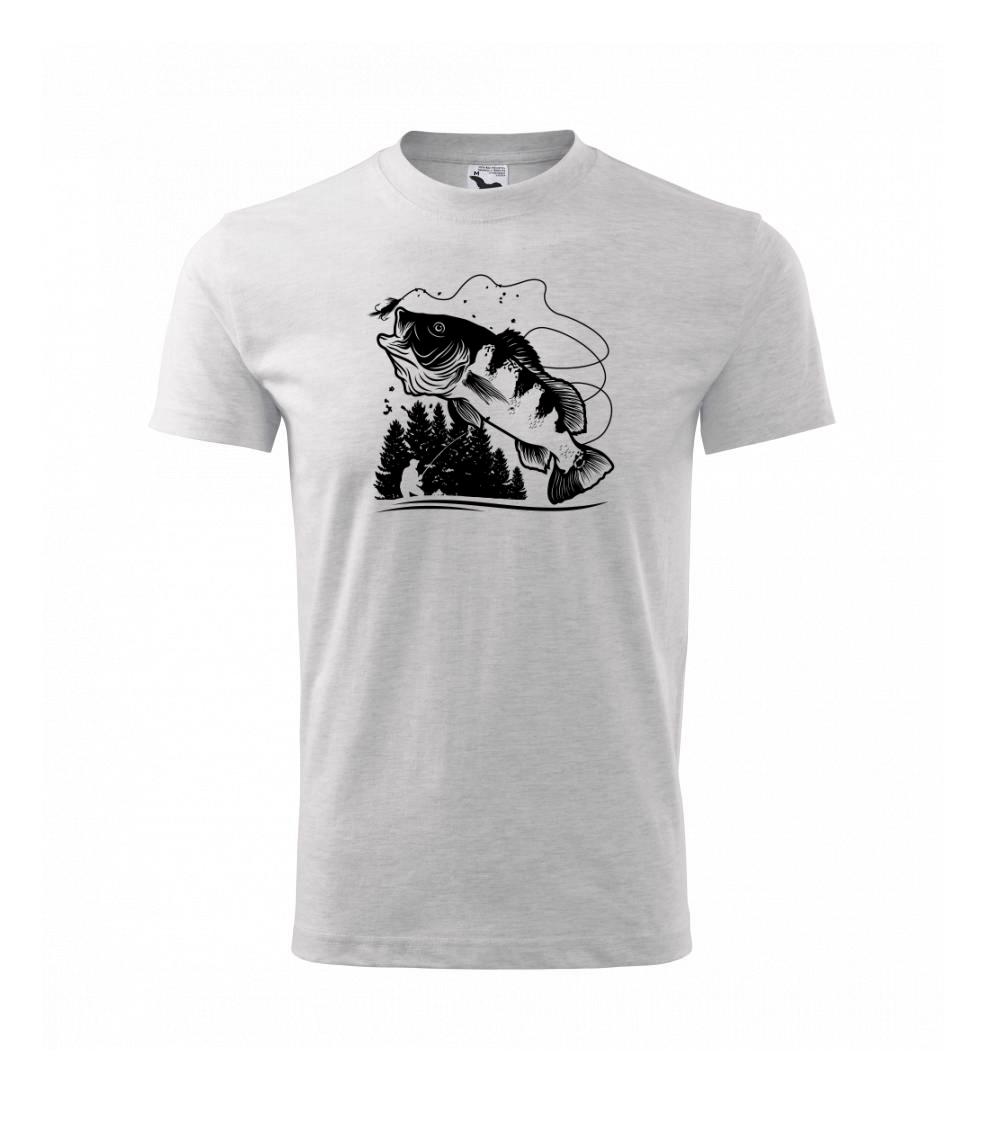 Rybár na brehu rybníka muškári