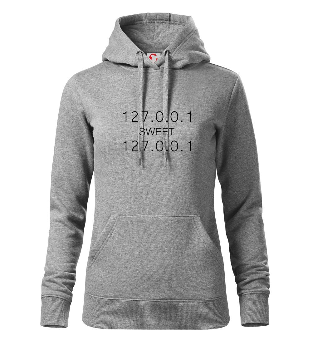 Tričká pre ajťákov - 127.0.0.1 sweet - Mikina dámská Cape s kapucí