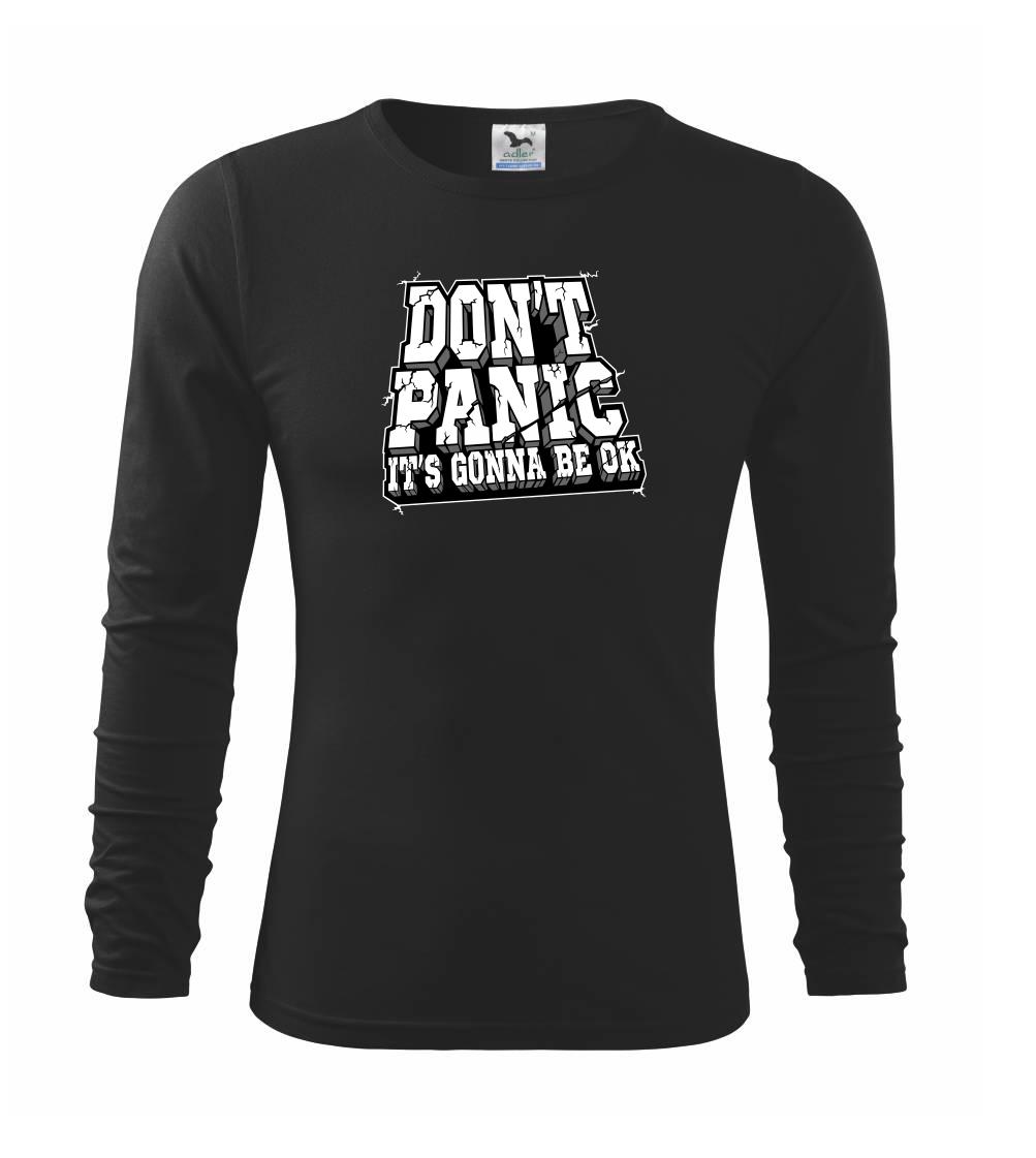 Ostatné nápisy - Don't panic kameň - Tričko detské Long Sleeve
