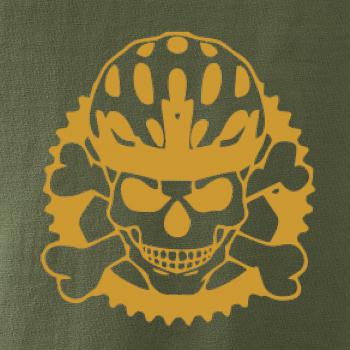 Lebka cyklista - prilba zlatá  Lebka cyklista - prilba zlatá