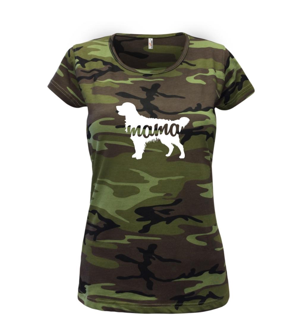 Labrador - Zlatý retriever mama obrys - Dámske maskáčové tričko