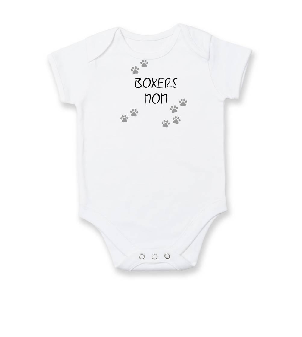 Ostatné psie plemená - Boxers mom (Nemecký boxer) (Reflexné labky) - Body dojčenské s krátkym rukávom