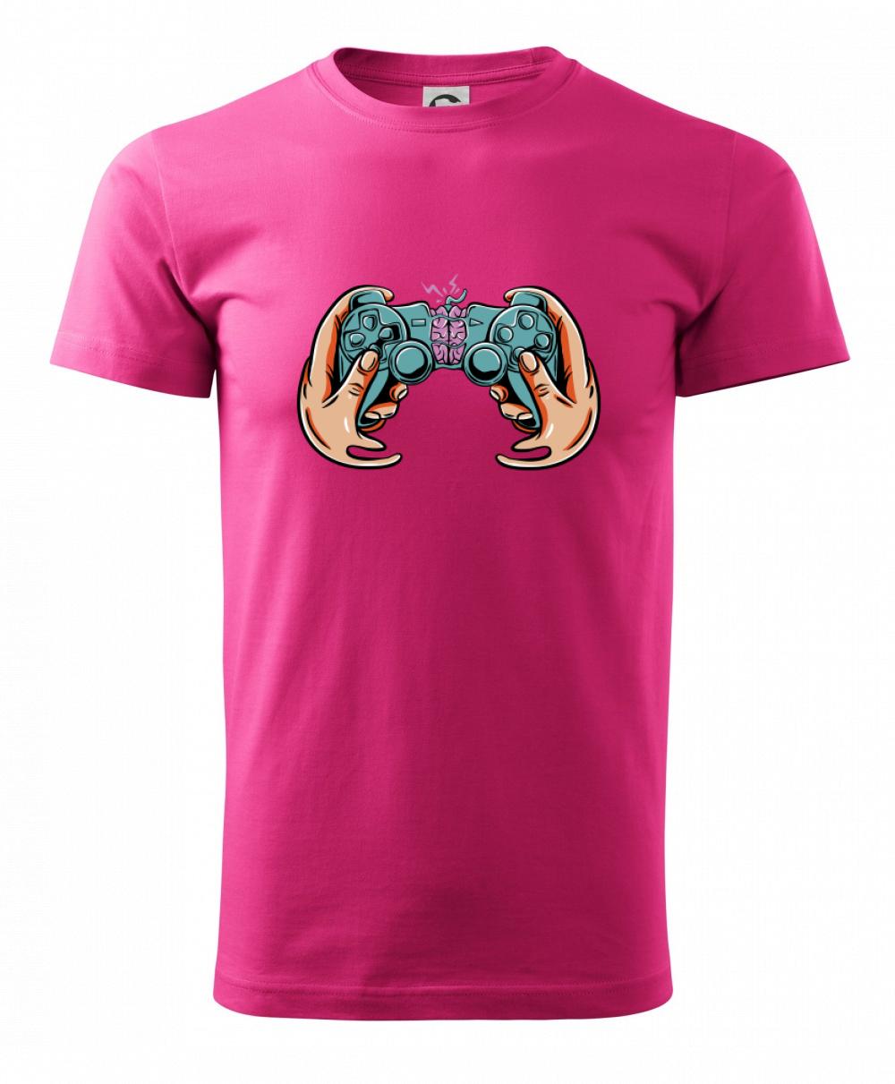 Tričká pre ajťákov - Gamer - mozog v gamepade - Klasické pánske tričko vyššej gramáže