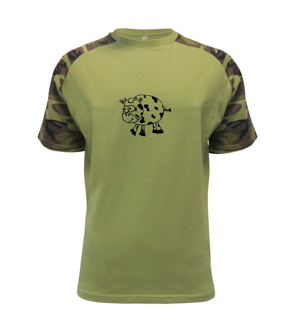 Tričká s kravou - Kráva tučná - Raglan Military