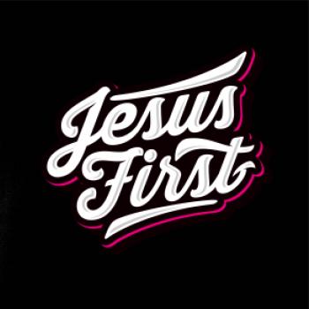 Jesus first biely nápis