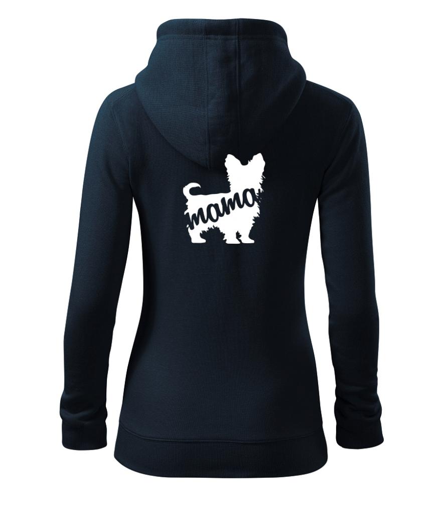 Ostatné psie plemená - Yorkšírský teriér mama obrys - Mikina dámska trendy zipper s kapucňou