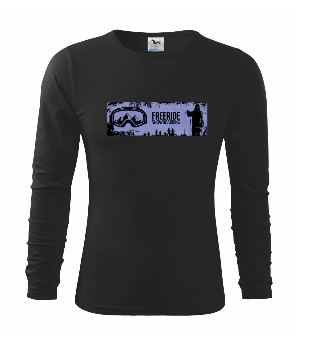 Lyže a Snowboard - Obdĺžnik snowboarding okuliare - Tričko detské Long Sleeve