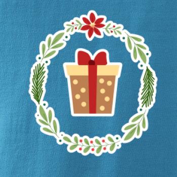 Vianočný veniec s darčekom