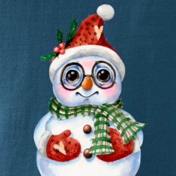 Snehuliak kreslený s okuliarmi