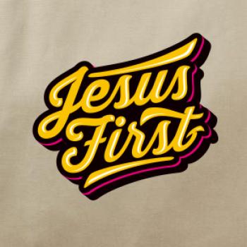 Jesus first žltý nápis