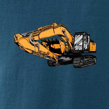 Žltý bager z boku Žltý bager z boku