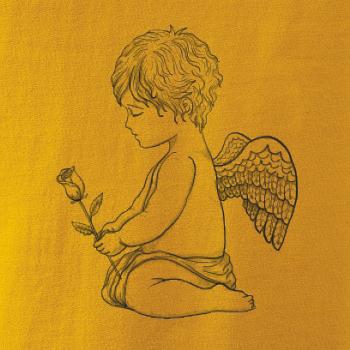 Anjel kresleny s ruží