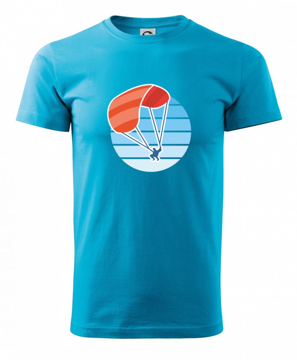 Paragliding oranžový v modrom koliesku Paragliding oranžový v modrom koliesku