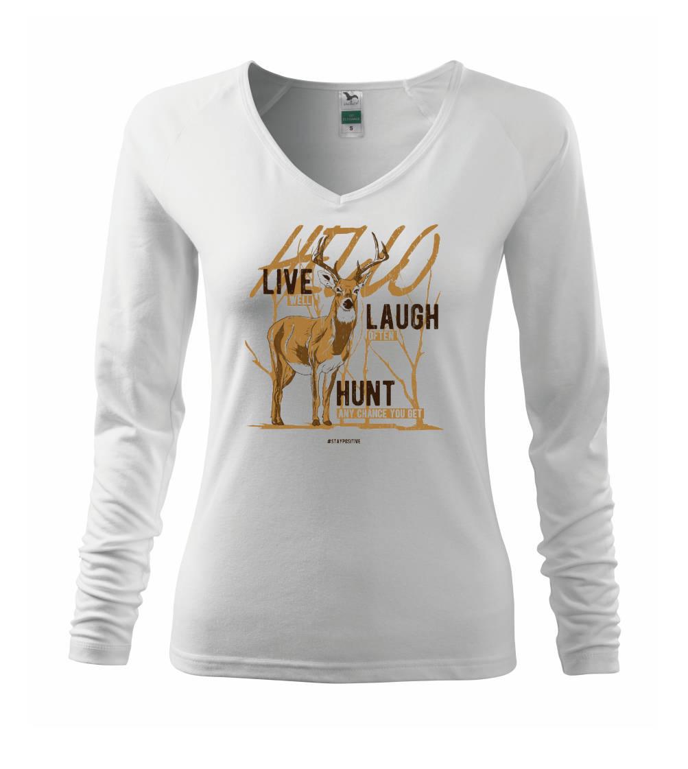 Tričká so zvieratami - Deer livelaugh - Tričko dámske Elegance