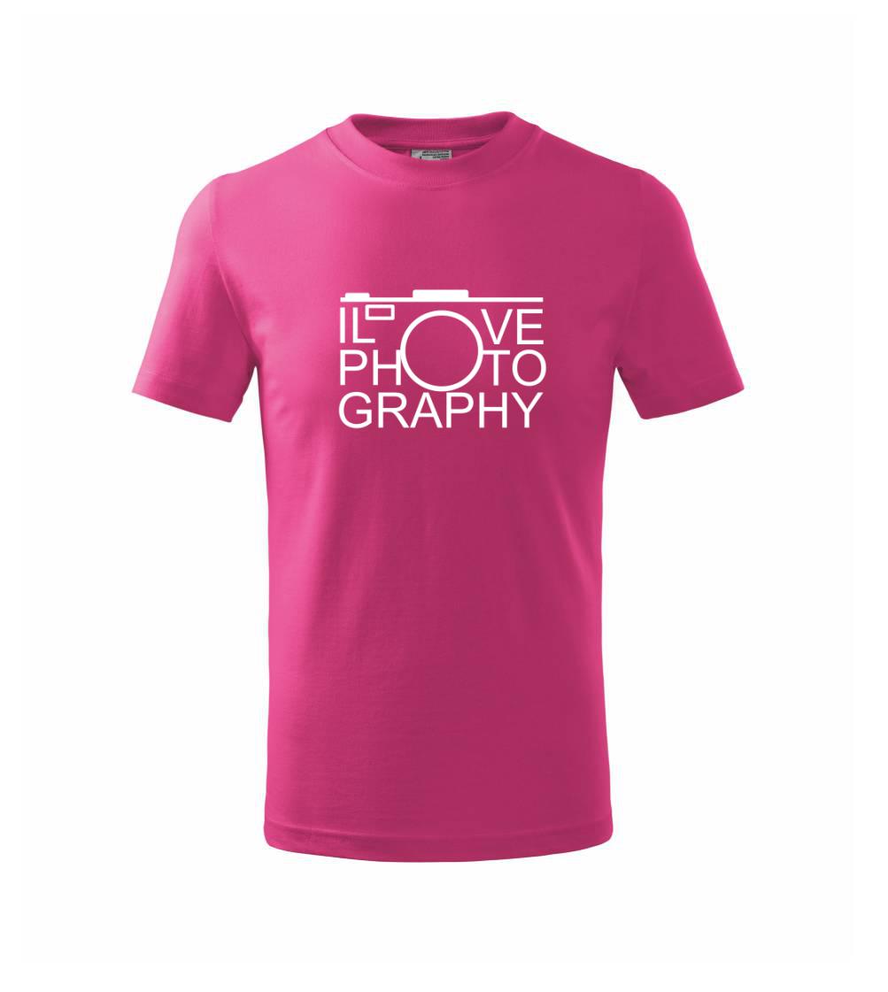 Tričká pre fotografov - I love photography - Tričko detské bavlnené