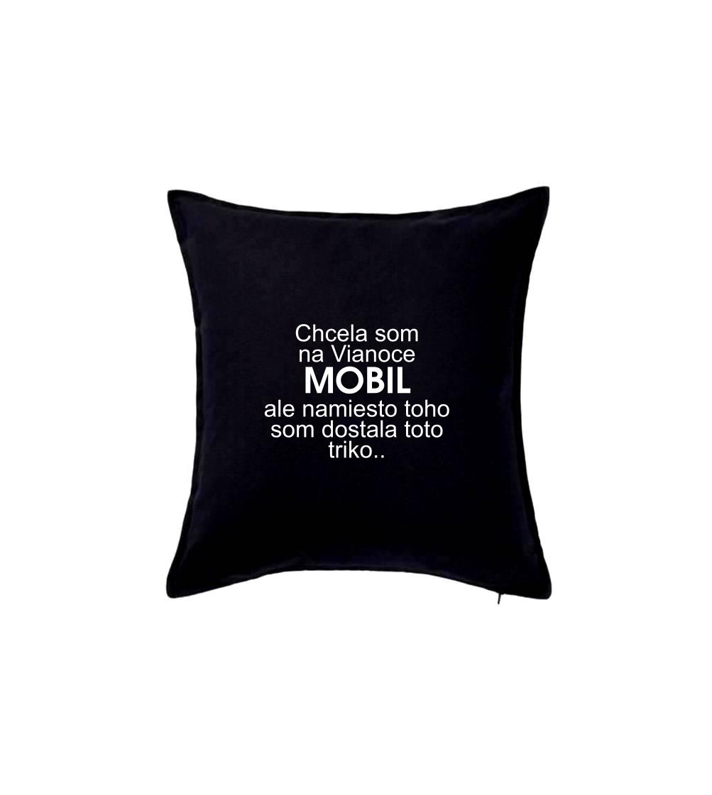 Vianočné tričká - Chcela som na Vianoce mobil - Vankúš 50x50