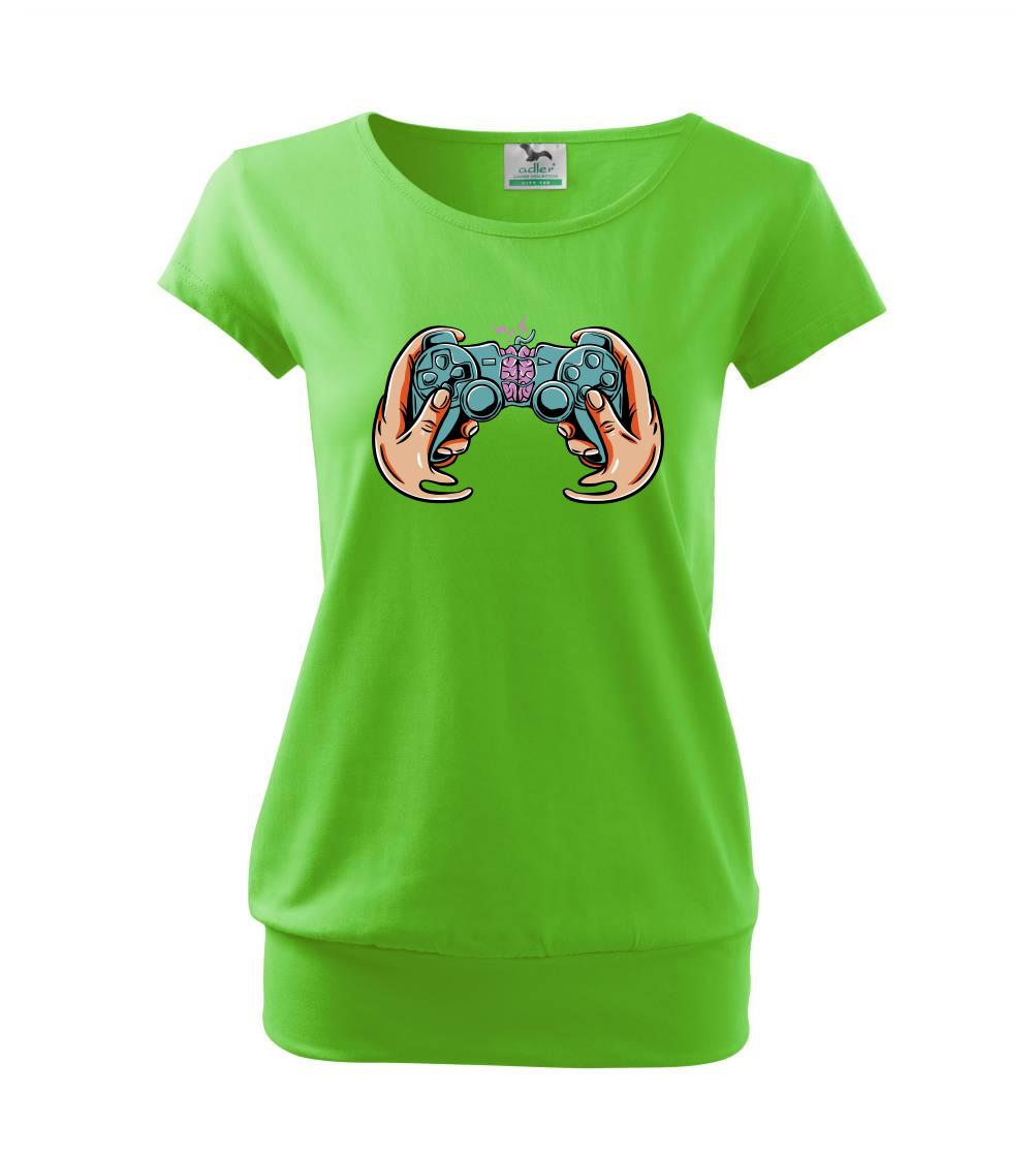 Tričká pre ajťákov - Gamer - mozog v gamepade - Voľné tričko city