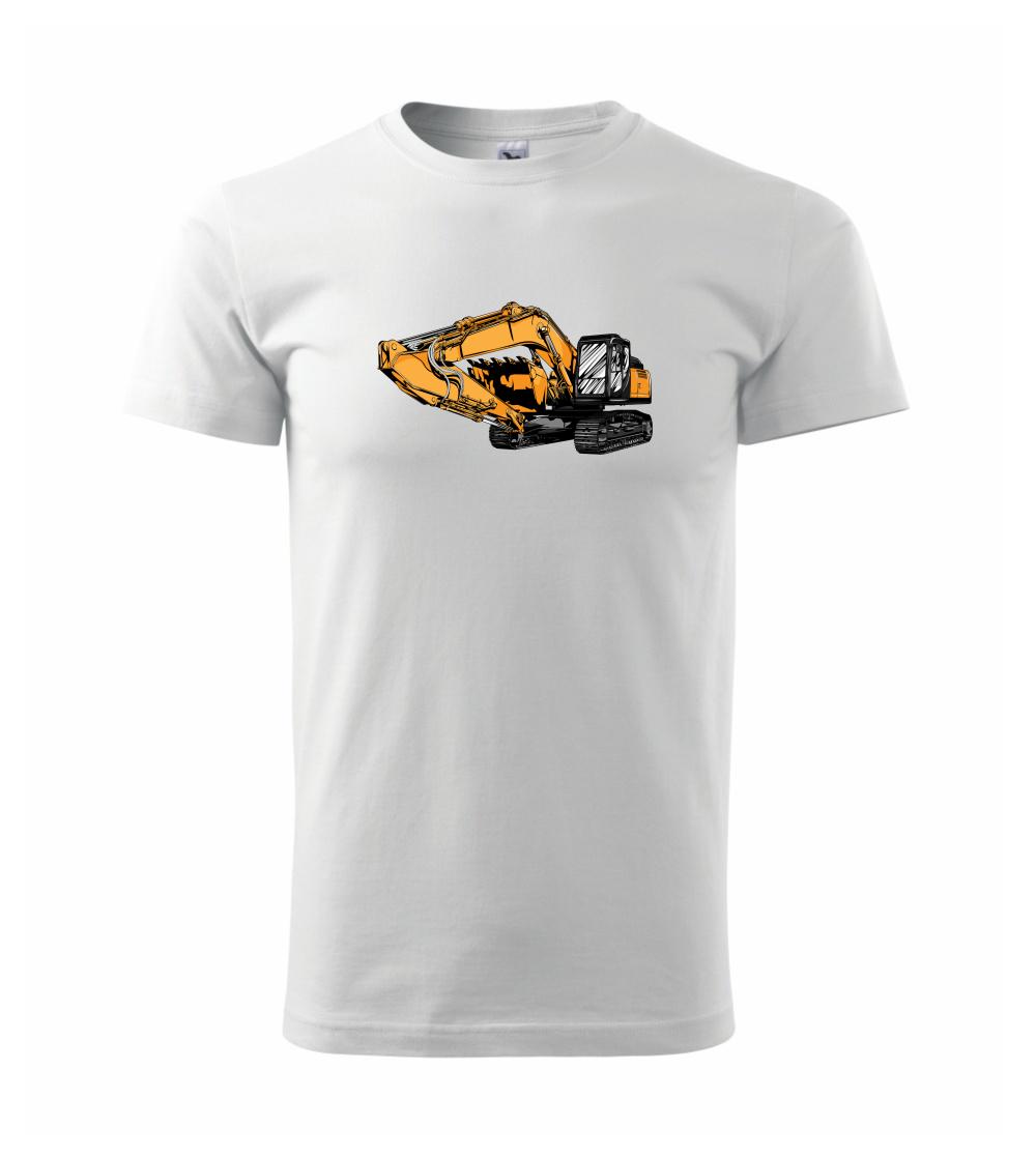 Žltý bager z boku Žltý bager z boku