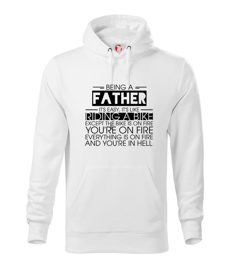 Rodinné tričká - Being a father - bike - Mikina pánska Cape s kapucňou