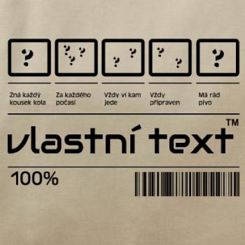 Čiarový kód - Vlastný text