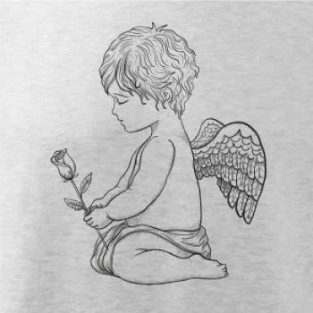 Anjel kresleny s ruží