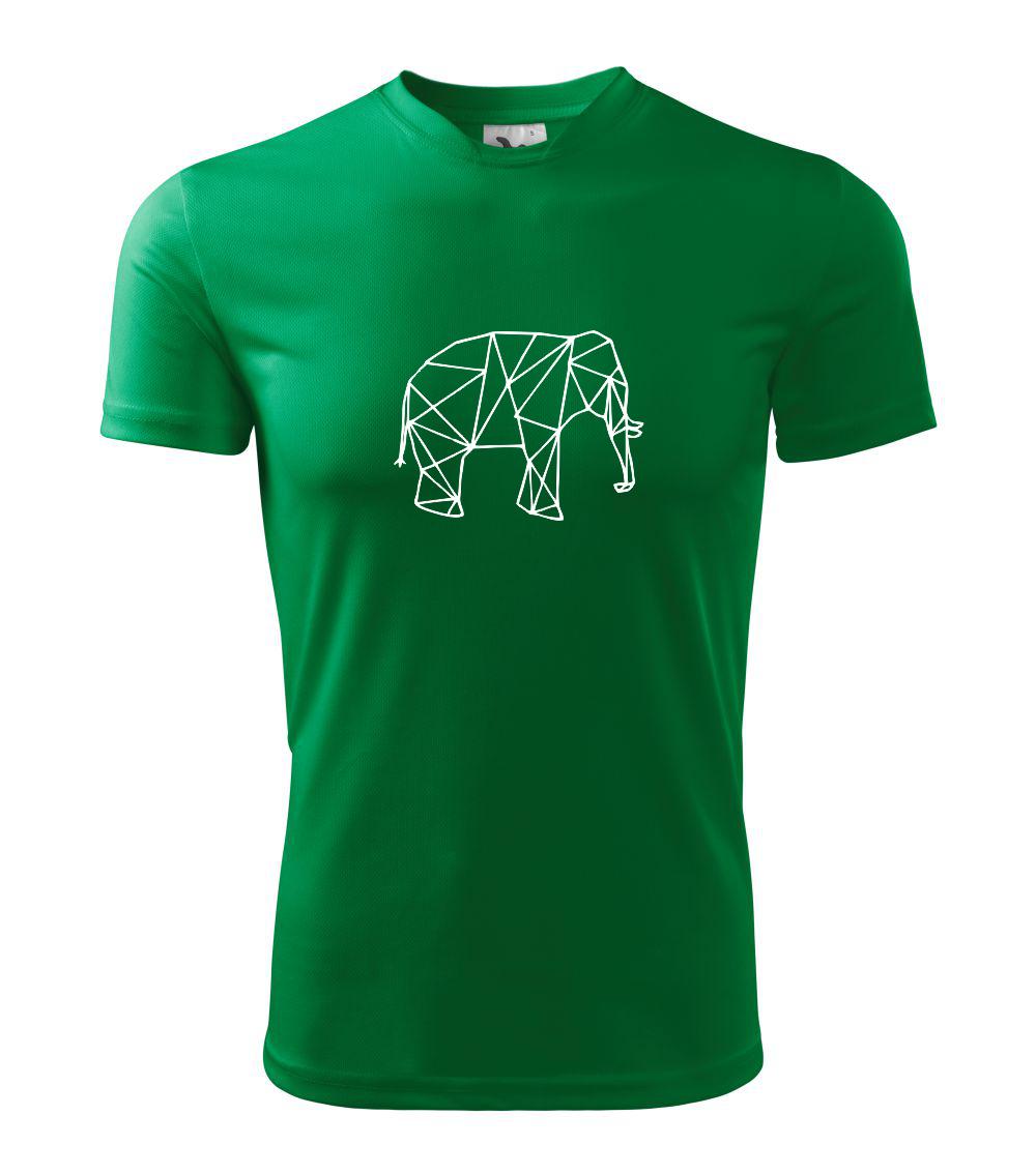 Geometrické zvieratá - Geometria - slon - Pánske tričko Fantasy športové