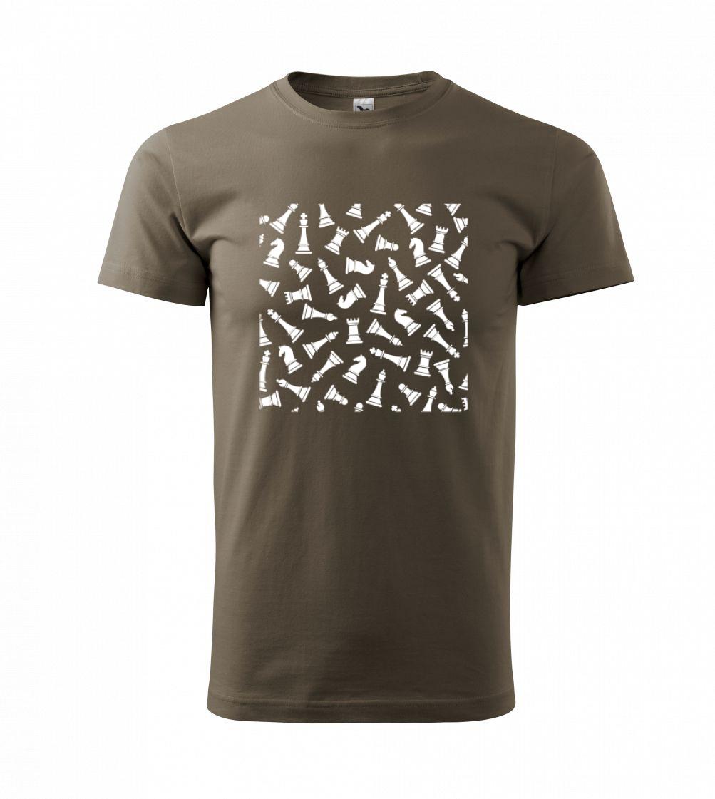 Tričká a mikiny so spoločenskými hrami  - Šachové figúrky vo štvorci - Tričko extra veľké  (5-8XL)