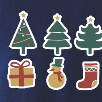 Vianočná sada - stromčeky a darčeky