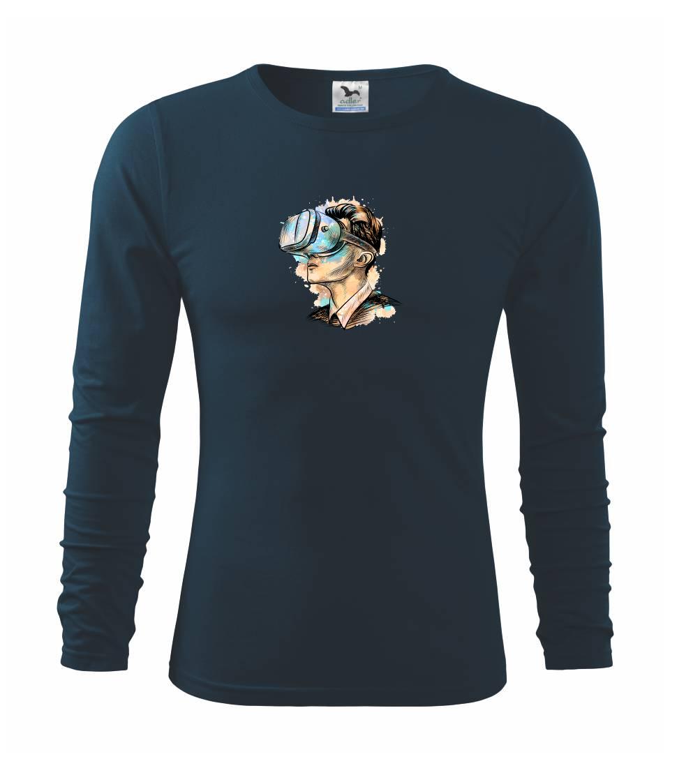 Tričká pre ajťákov - Retro virtuálna realita - Tričko s dlhým rukávom FIT-T long sleeve
