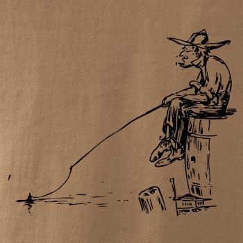 Kreslený rybár na pni Kreslený rybár na pni