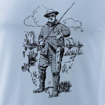 Kreslený rybár s úlovkom