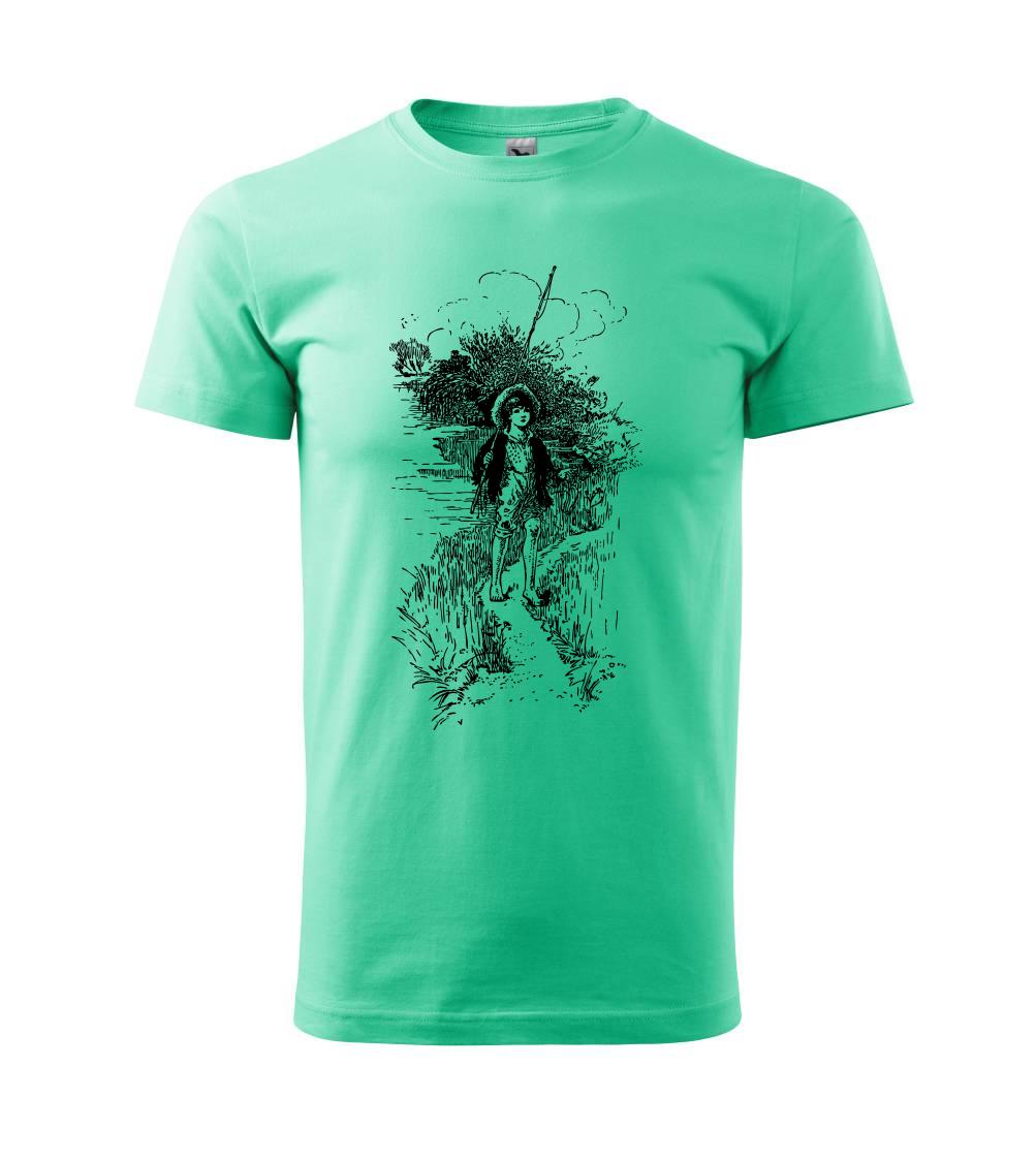 Kreslený chlapec s prútom Kreslený chlapec s prútom