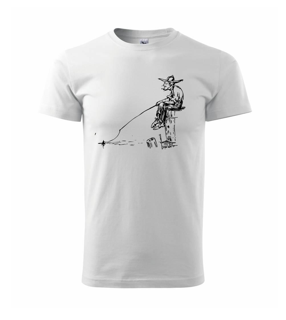 Kreslený rybár na pni Kreslený rybár na pni