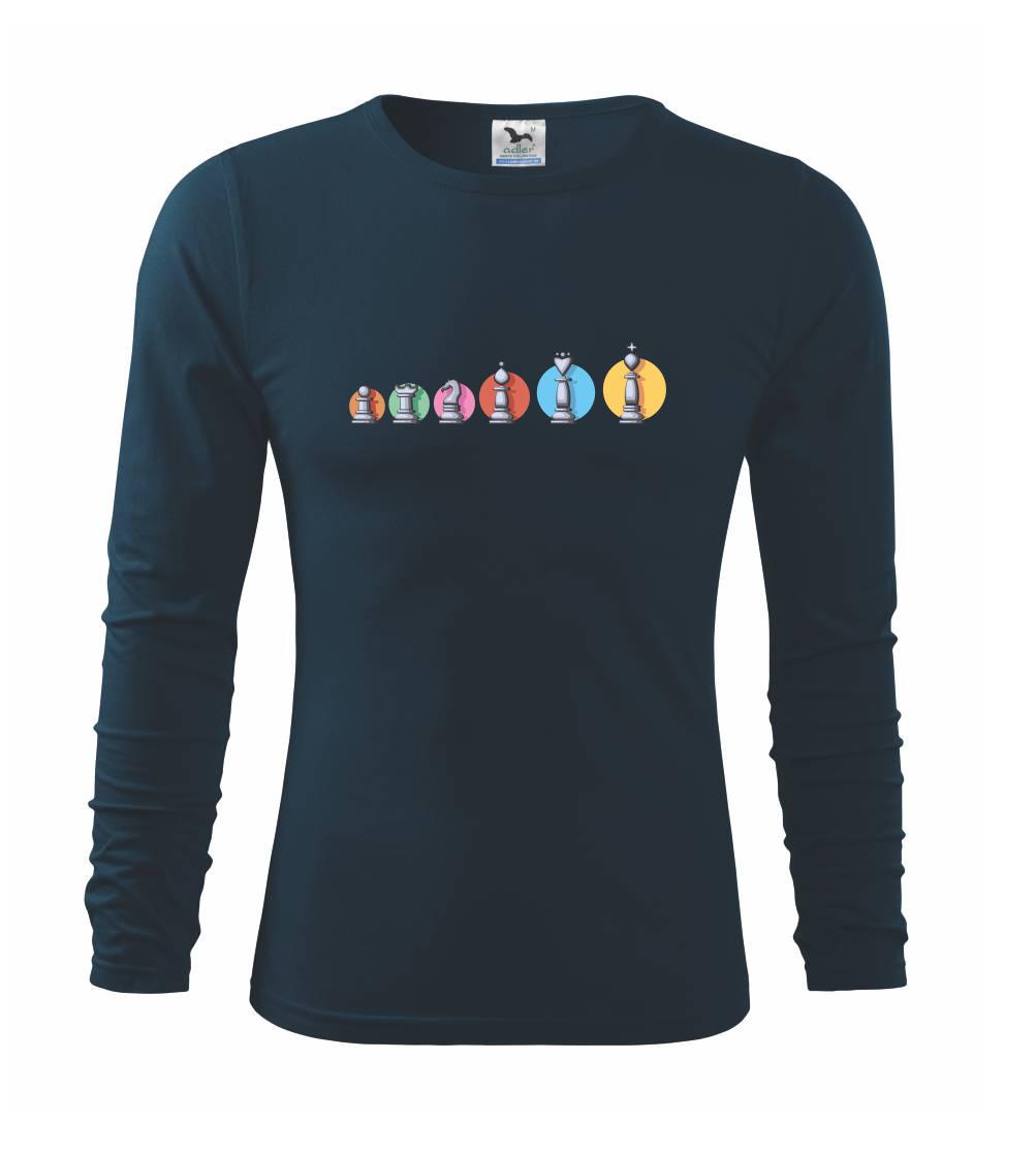 Tričká a mikiny so spoločenskými hrami  - Šach v rade farebné - Tričko s dlhým rukávom FIT-T long sleeve