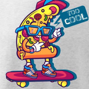 Pizza slice with skateboard