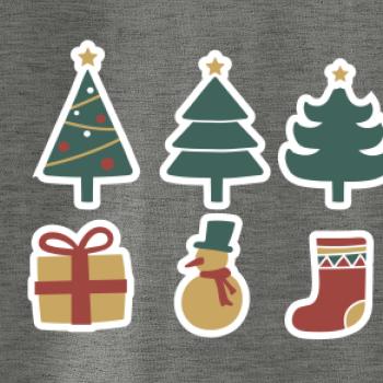 Vianočná sada - stromčeky a darčeky