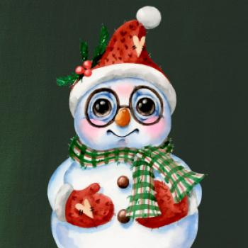 Snehuliak kreslený s okuliarmi