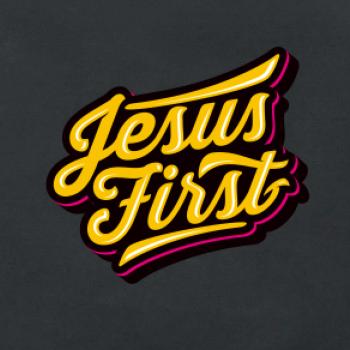 Jesus first žltý nápis