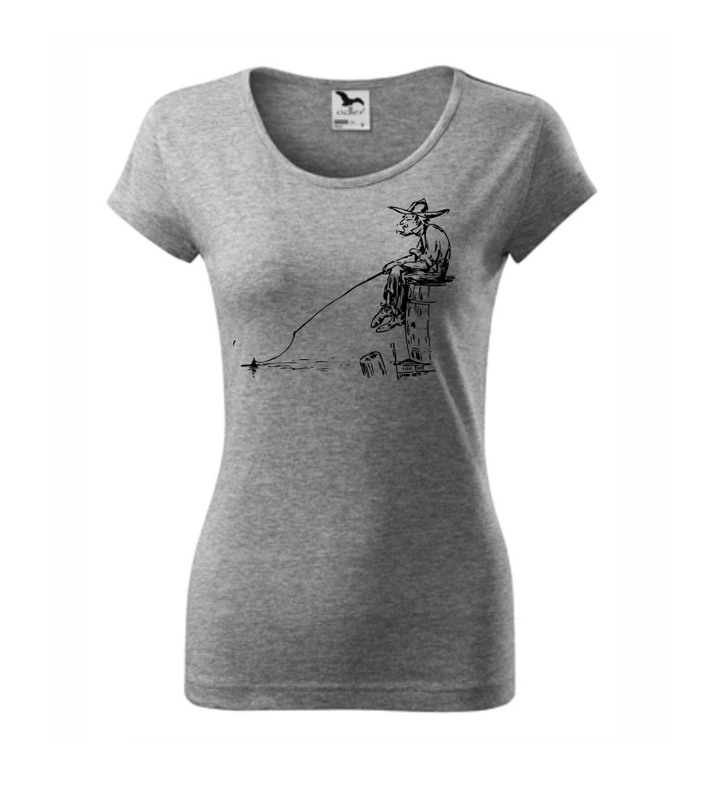 Kreslený rybár na pni Kreslený rybár na pni