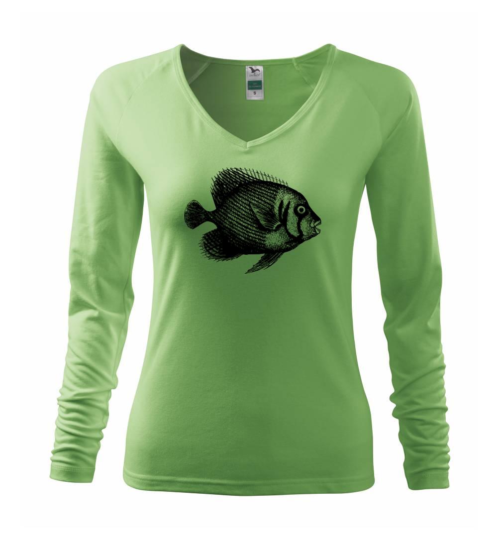 Tričká pre rybárov s potlačou - Morská ryba kreslená - Tričko dámske Elegance