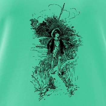 Kreslený chlapec s prútom Kreslený chlapec s prútom