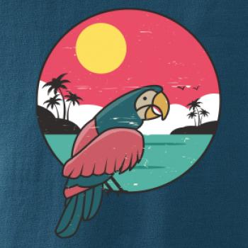 Papagáj v kruhu pri mori