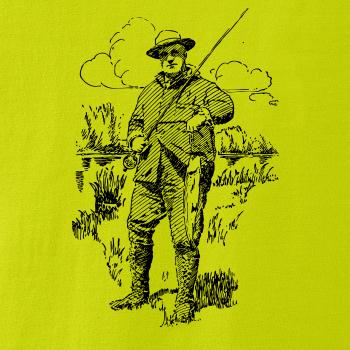 Kreslený rybár s úlovkom