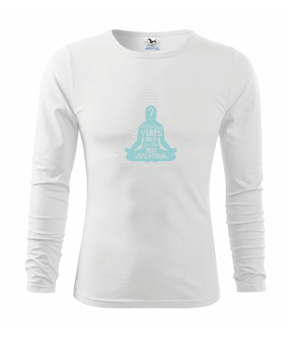 Tričká na jógu - Joga - think positive sivá - Tričko detské Long Sleeve