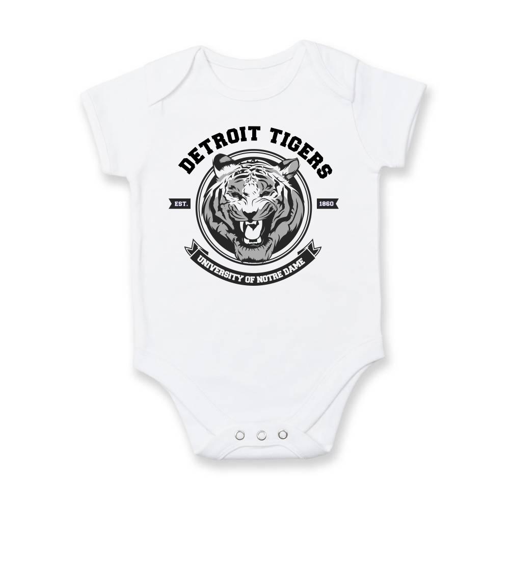 Tričká so zvieratami - Tiger detroit - Body dojčenské s krátkym rukávom