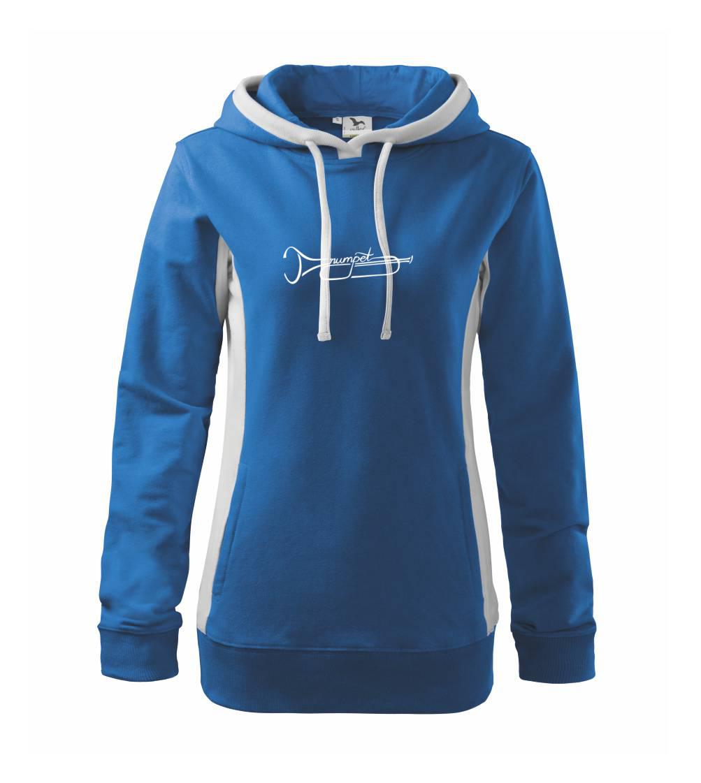 Hudobné tričká - Trumpet nápis - Mikina dámska Kangaroo s kapucňou