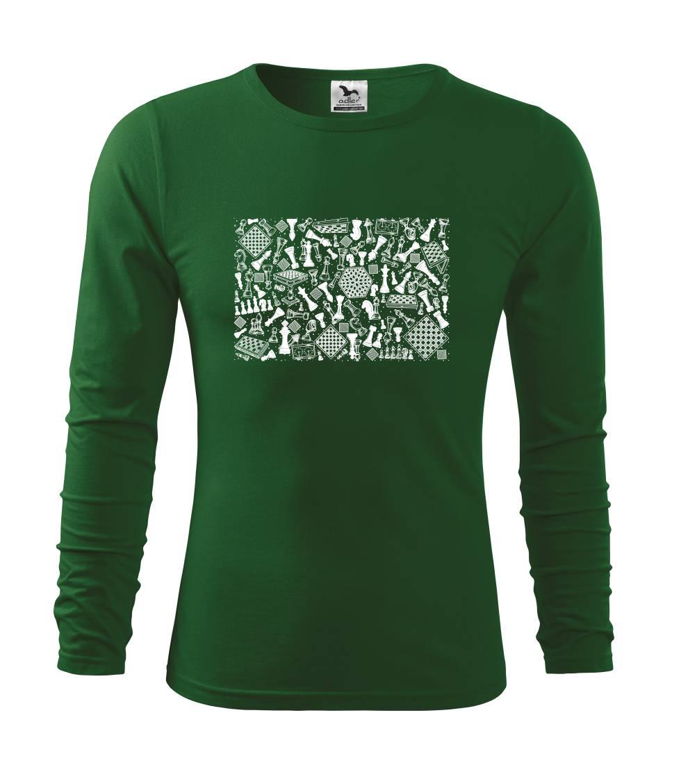 Tričká a mikiny so spoločenskými hrami  - Šach obdĺžnik - Tričko s dlhým rukávom FIT-T long sleeve