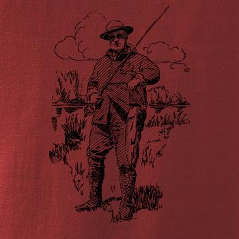 Kreslený rybár s úlovkom